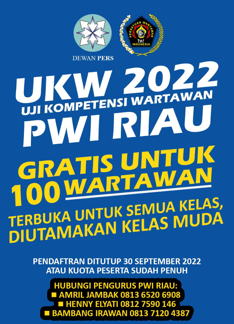 Gratis! PWI Riau Kembali Gelar UKW untuk 100 Peserta 
