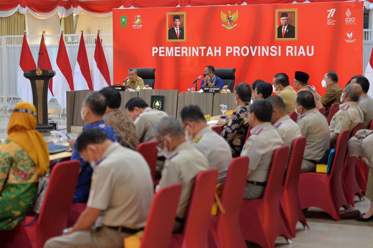 Gubri dan Bupati Walikota Ikuti Rakor Pemberantasan Korupsi Bersama KPK