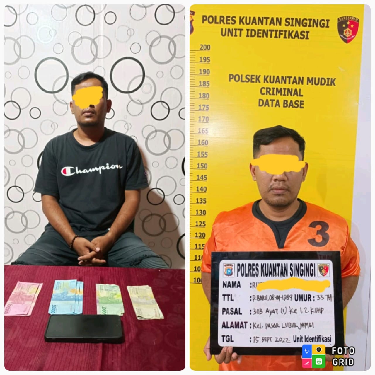 Polsek Kuantan Mudik Tangkap Pelaku Perjudian Online Jenis Higgs Domino Island 