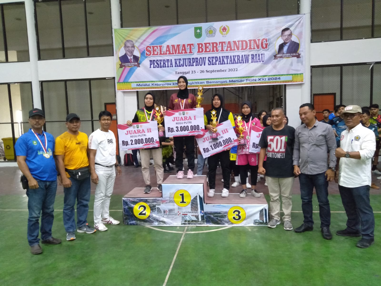 Kabupaten Siak Juara Umum Kejurprov Sepak Takraw Riau 2022