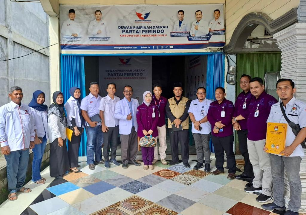 KPU dan Bawaslu Inhu Lakukan Verifikasi Faktual Kepengurusan dan Kantor Partai Perindo