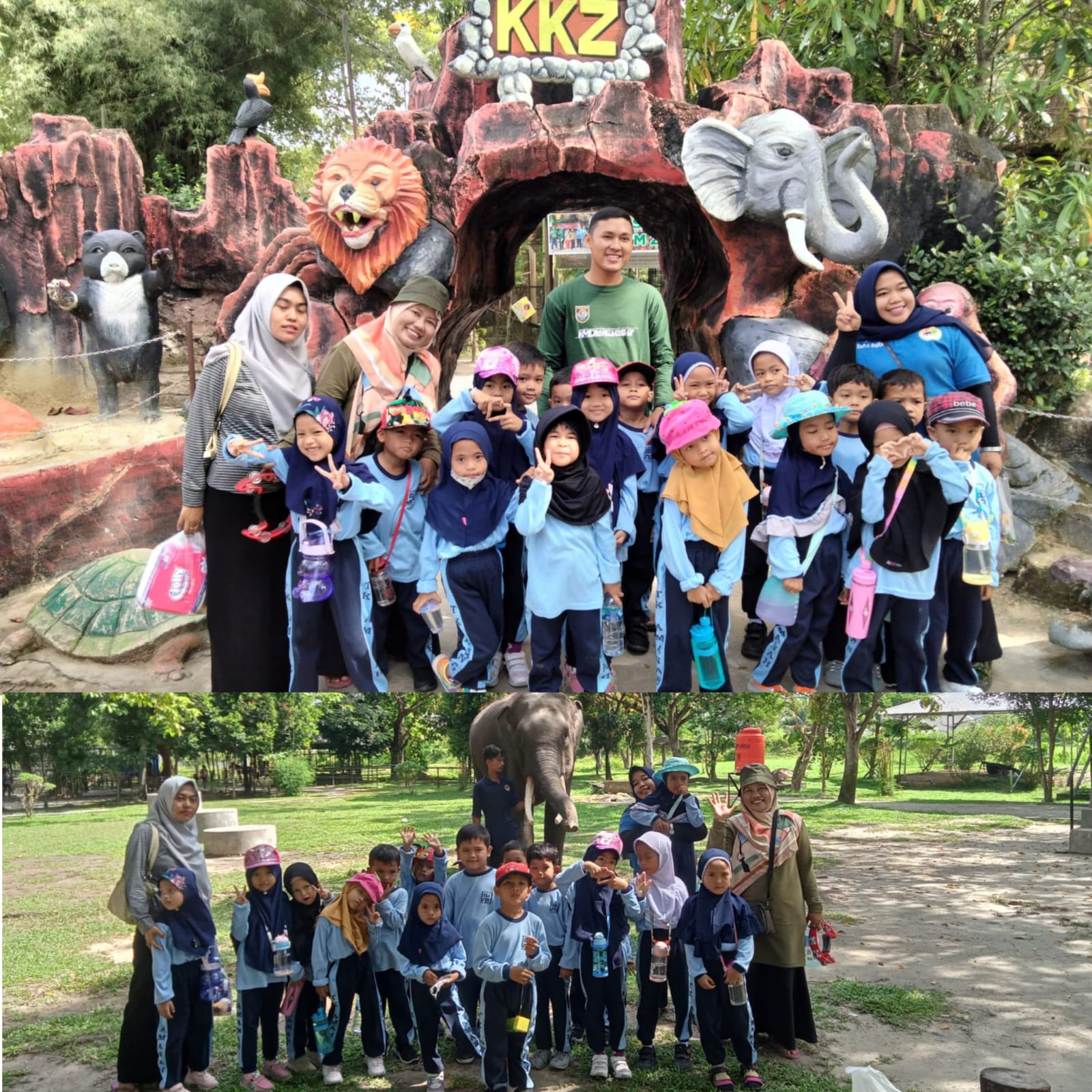 Serunya Outing Class Santri TK Amanah di Kebun Binatang Kasang Kulim
