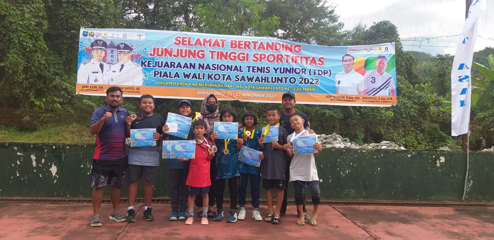Riau Tempati Posisi Kedua di Kejurnas Tenis Lapangan Junior Piala Wako Sawahlunto 2022