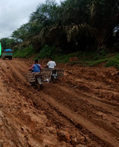 Jalan Lintas Batang Cenaku Inhu yang Sempat Rusak Berat  Mulai Difungsikan