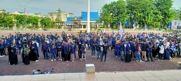 Ratusan Mahasiswa di Bengkalis Kembali Demo Tolak UU Cilaka