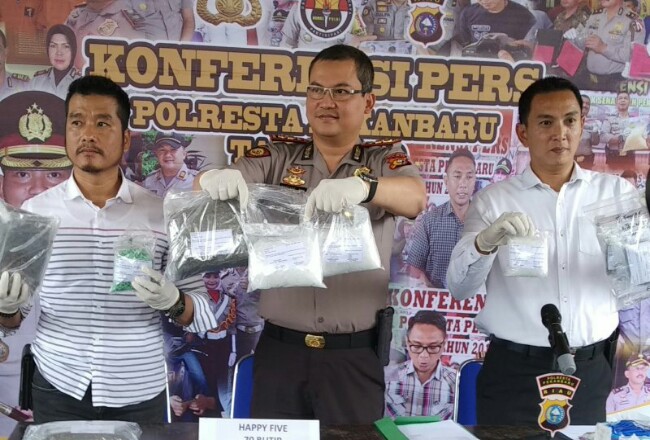 Dalam 10 Hari Polresta Pekanbaru Tangkap 20 Pengedar Narkoba dan Sita 1,3 Kg Sabu