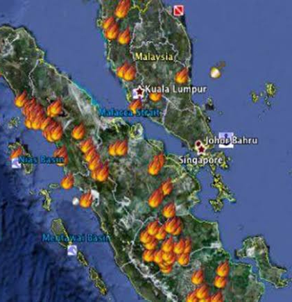 Riau Dikepung 94 Titik Panas, Penyumbang Terbanyak Kabupaten Rohil