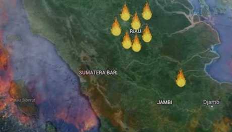 Riau Dikepung 10 Titik Panas, Terbanyak Ada di Kabupaten Rohil