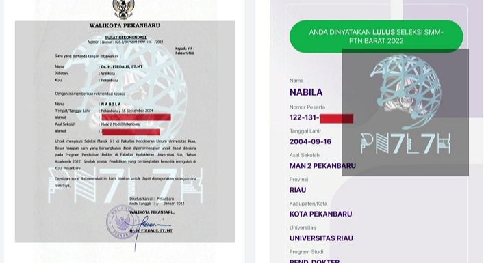 Memo Eks Wako untuk Anak Pejabat Masuk Kedokteran UNRI Viral