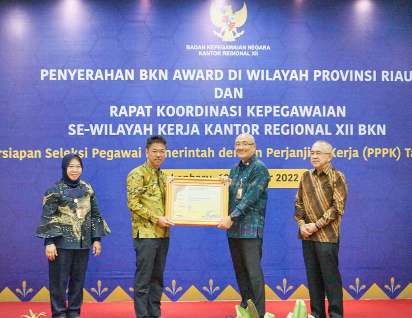 Selamat, Pemkab Rohil Raih Penghargaan BKN Award 2022 