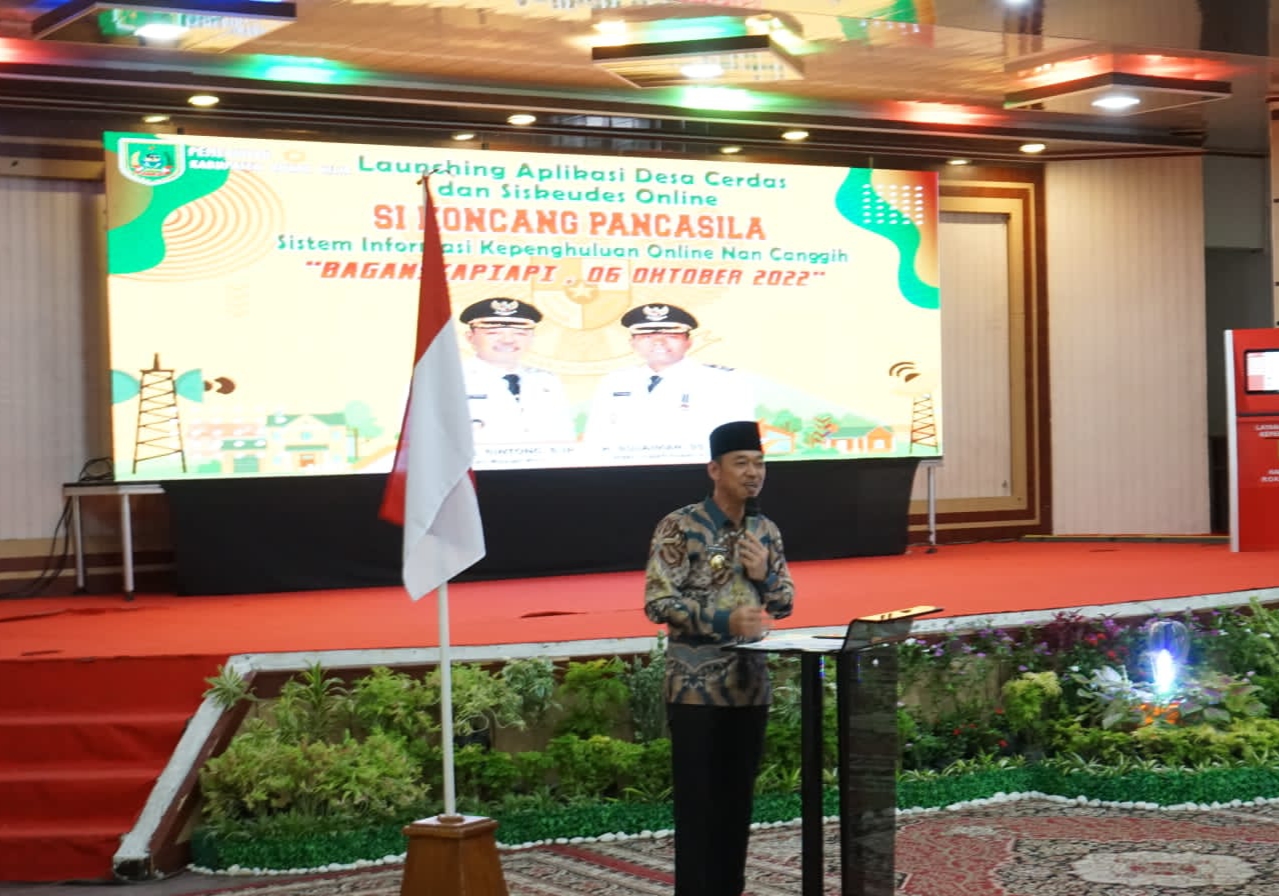 Beri Pelayanan Cepat, Bupati Rohil Luncurkan Aplikasi Si Koncang Pancasila 