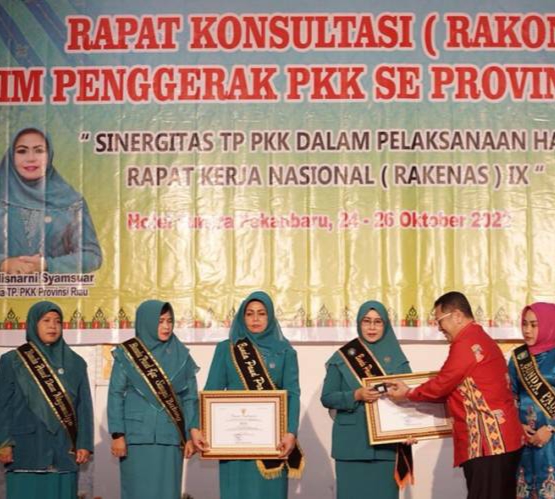 Raih Apresiasi Tingkat Nasional 2021, Bunda Paud Inhil Peroleh Pin Perak dan Piagam