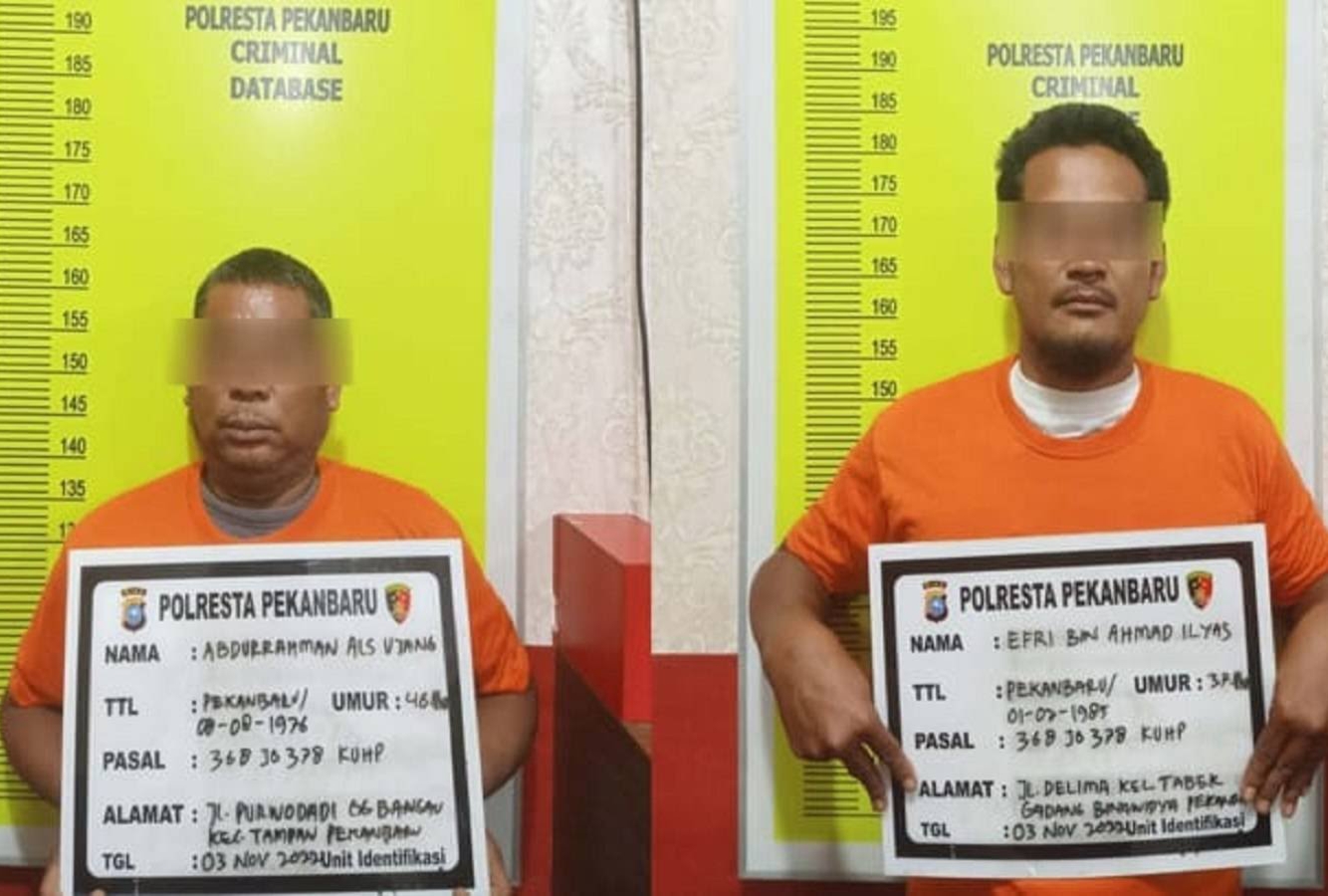Dua Pelaku Pemerasan Toko Modus Iuran Tahunan Ditangkap Polresta Pekanbaru 