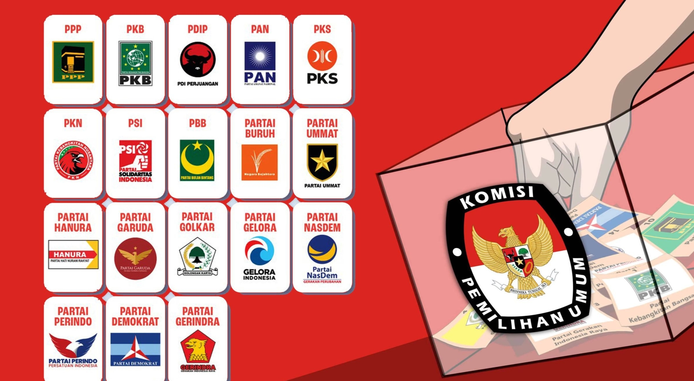 Ini 17 Partai Politik Lolos Sebagai Peserta Pemilu 2024