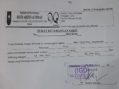 Tidak Ada Nomor Surat dan Tahun, Surat Sakit Dirut RSUD AA Tuai Sorotan