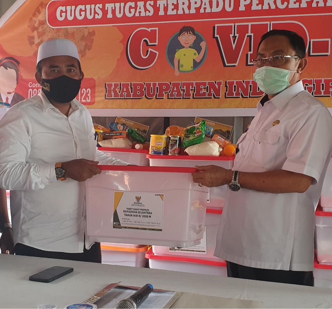 Gugus Tugas Covid-19 Inhil Terima Bantuan 2.500 Paket Sembako dari Baznas