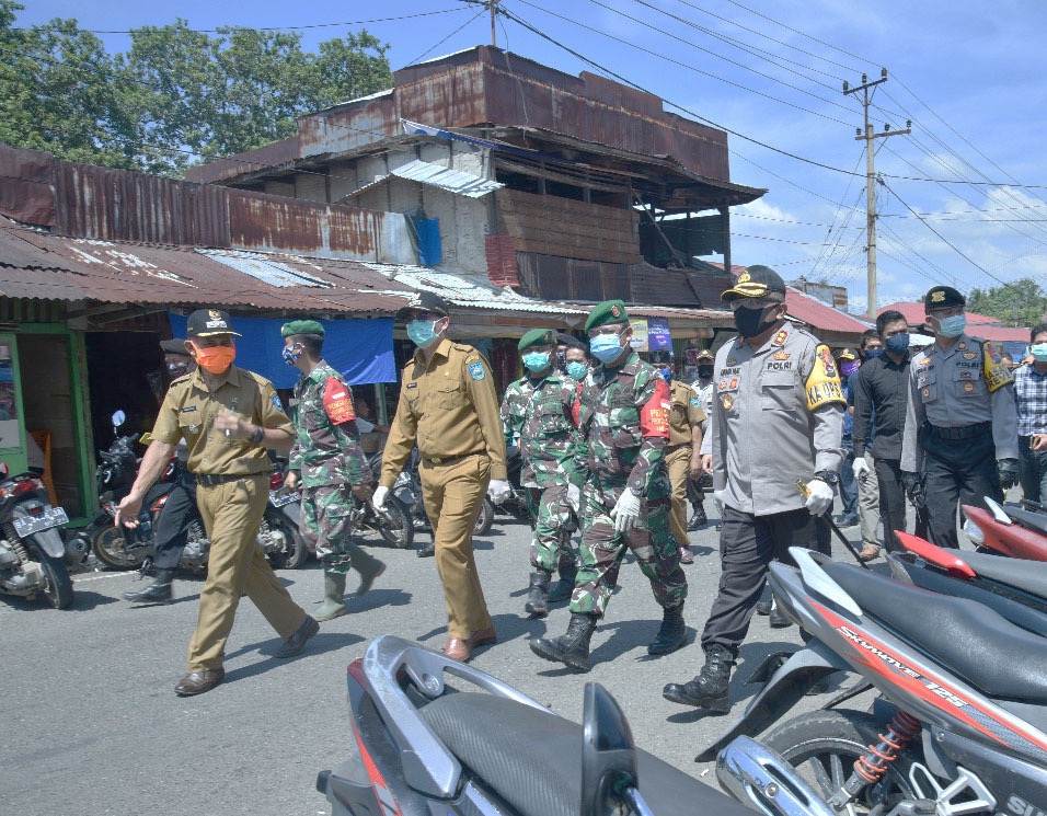 Memasuki New Normal, Walikota dan Kapolres Sawahlunto Kunjungi Pasar Talawi