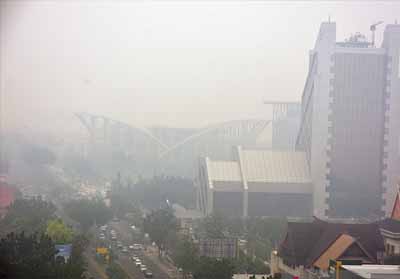 Gawat! Asap Akibat Karhutla Makin Pekat, Jarak Pandang di Pekanbaru 800 Meter Pagi Tadi