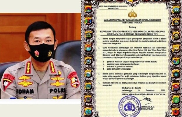 Kapolri Terbitkan Maklumat, Ini 4 Kegiatan yang Dilarang saat Libur Nataru