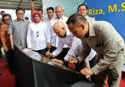 Resmikan Biogas, PTPN V Fokus Kembangkan Pembangkit Listrik dari Limbah Sawit