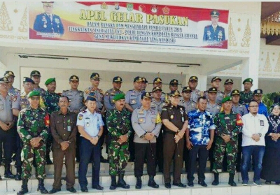 Kapolres Rohul Pimpin Apel Gelar Pasukan, Pastikan Kesiapan Jelang Pemilu