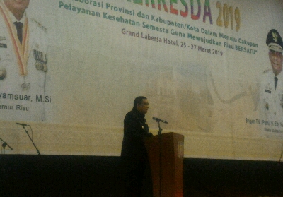 Ikut Dihadiri Menkes RI, Wagubri Buka Rakerkesda 2019Â 