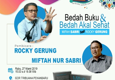 Besok Rocky Gerung Bedah Buku Bersama Miftah Sabri di Pekanbaru, 2 Ribu Orang Sudah RegistrasiÂ 