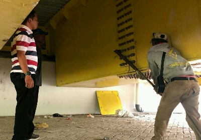 Mur Baut Jembatan Siak IV Pekanbaru yang Dicuri Sudah Dipasang Lagi