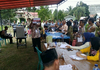 Masyarakat Desa Pasir Jaya Rohul Laksanakan Pilkades Antar Waktu 2019