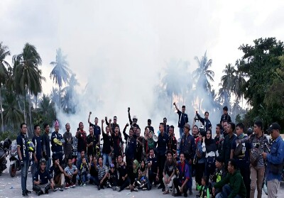 Jajal Ketangguhan dan Keiritan, Bikers Maxi Yamaha Touring ke Bagansiapiapi Saksikan Bakar Tongkang