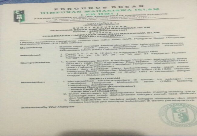 Tim Kareteker Ajak Kader Suskseskan Konfercab HMI Pekanbaru