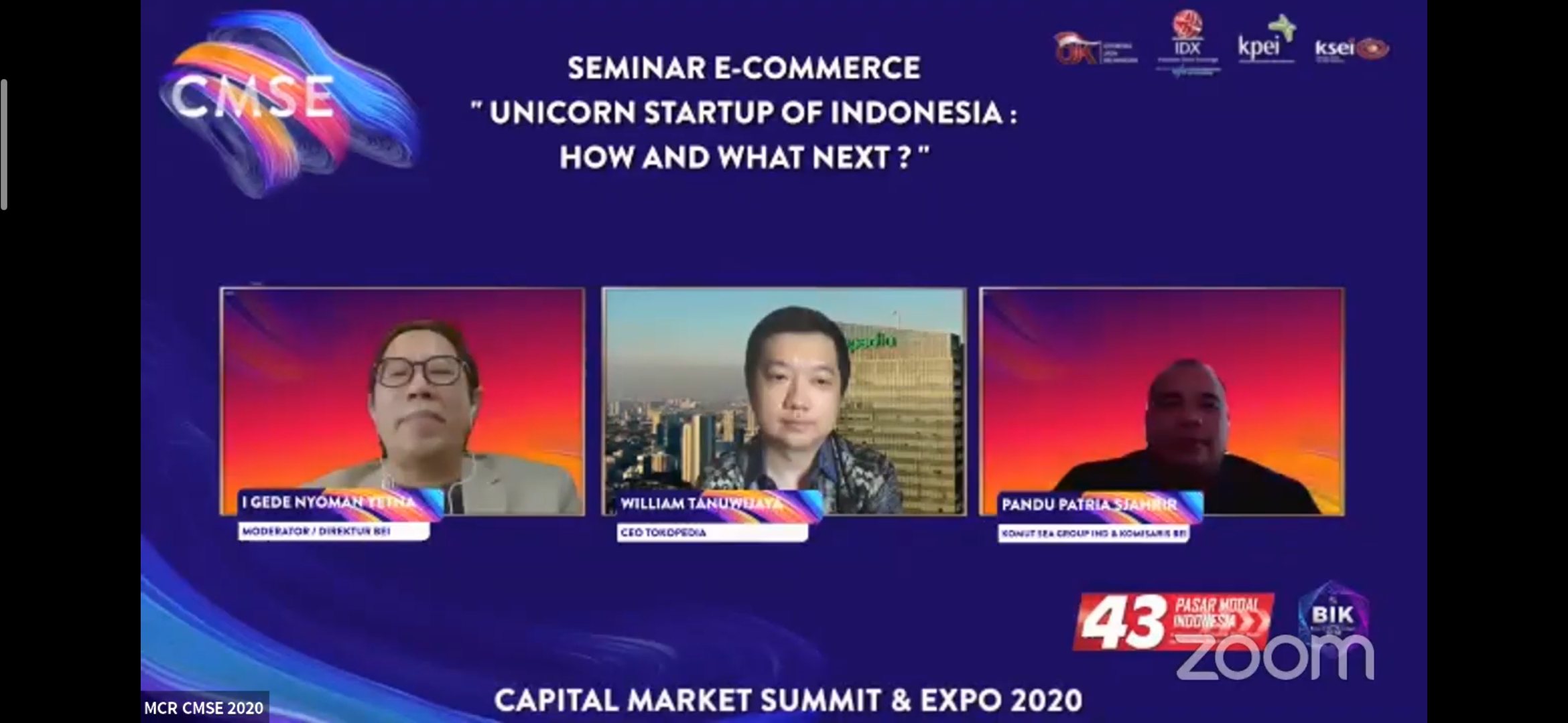 Hari Ketiga CMSE 2020, Bos Toko Pedia Bagikan Tips Sukses Berbisnis Online