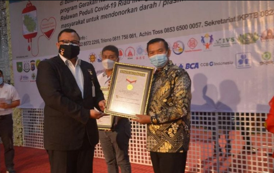 Donorkan 4.000 Kantong Darah, Pemko Pekanbaru Raih Rekor MURI