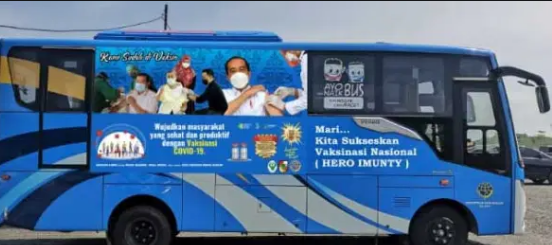 Lima Bus Digunakan Untuk Vaknisasi Keliling di Pekanbaru