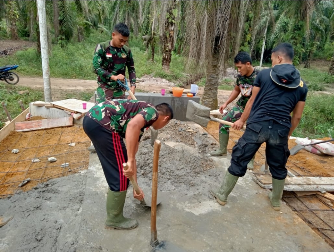 Tinggal Finishing, TNI dan Warga Terus Gesa Pembangunan Box Culvert