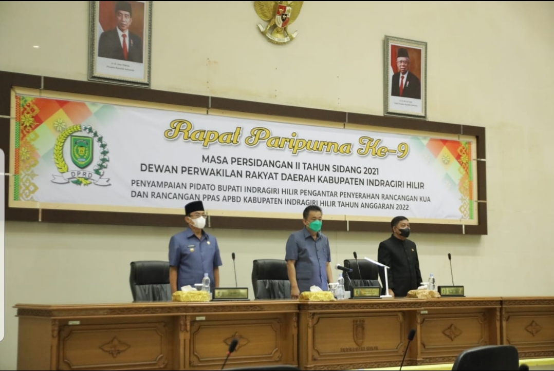 Rapat Paripurna Pidato Bupati Inhil Pengantar Penyerahan KUA PPAS TA 2022 DPRD Inhil Tahun 2021