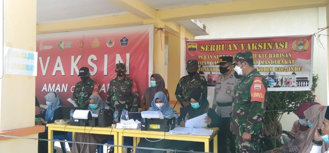 Sebanyak 123 Orang Ikut Serbuan Vaksin Koramil 08/KM Kodim 0302/Inhu