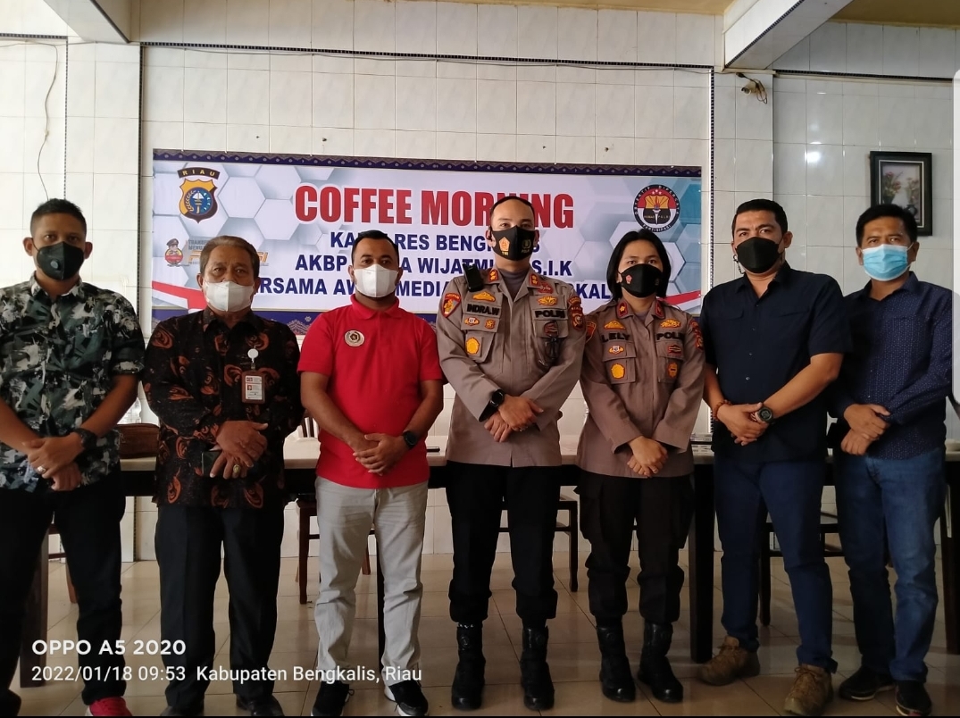 Kapolres Bengkalis Gelar Coffee Morning dengan Wartawan