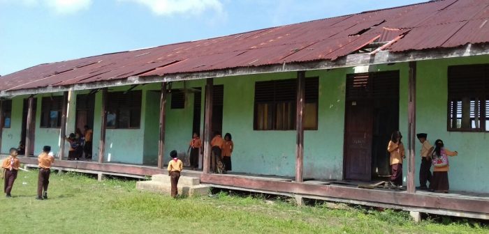 Memprohatinkan Bangunan SD 019 di Teluk Beringin Pelalawan 