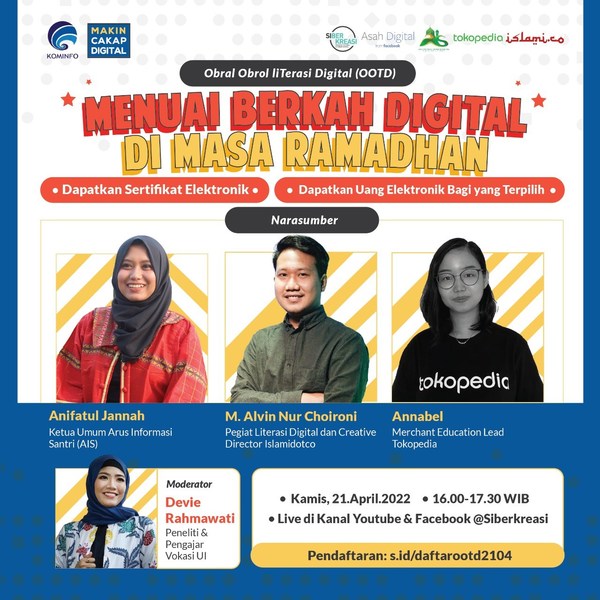Kemenkominfo dan Siberkreasi Gelar  Webinar Spesial Obral-Obrol Literasi Digital