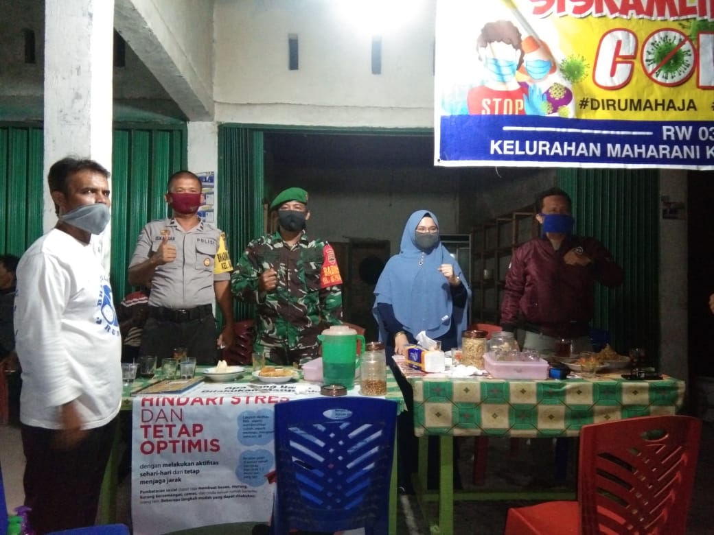 Dihadiri Camat Rumbai, Babinsa Monitor Posko Siaga Covid-19 di Kelurahan Maharani