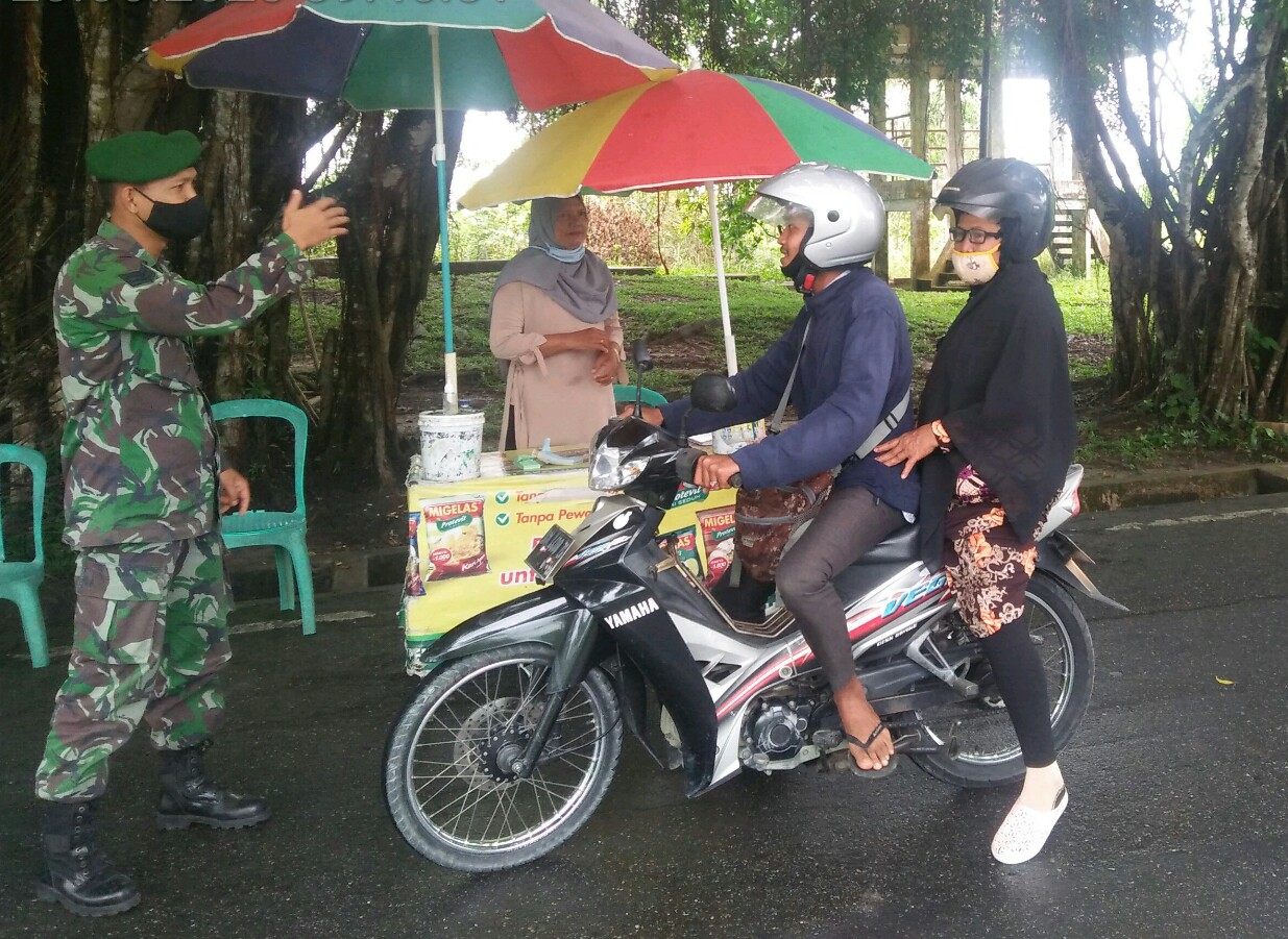 Wisata Danau Buatan Didatangi Babinsa, Pengunjung Dihimbau Jaga Jarak dan Tidak 