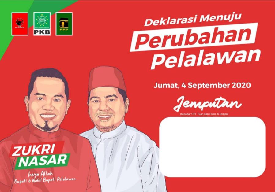 Pasangan Balon Bupati Pelalawan Zukri-Nasaruddin Deklarasikan Diri