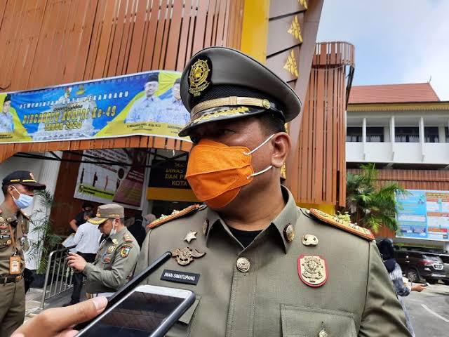 Satpol PP Jaga Ketat 2 RW Zona Merah di Pekanbaru