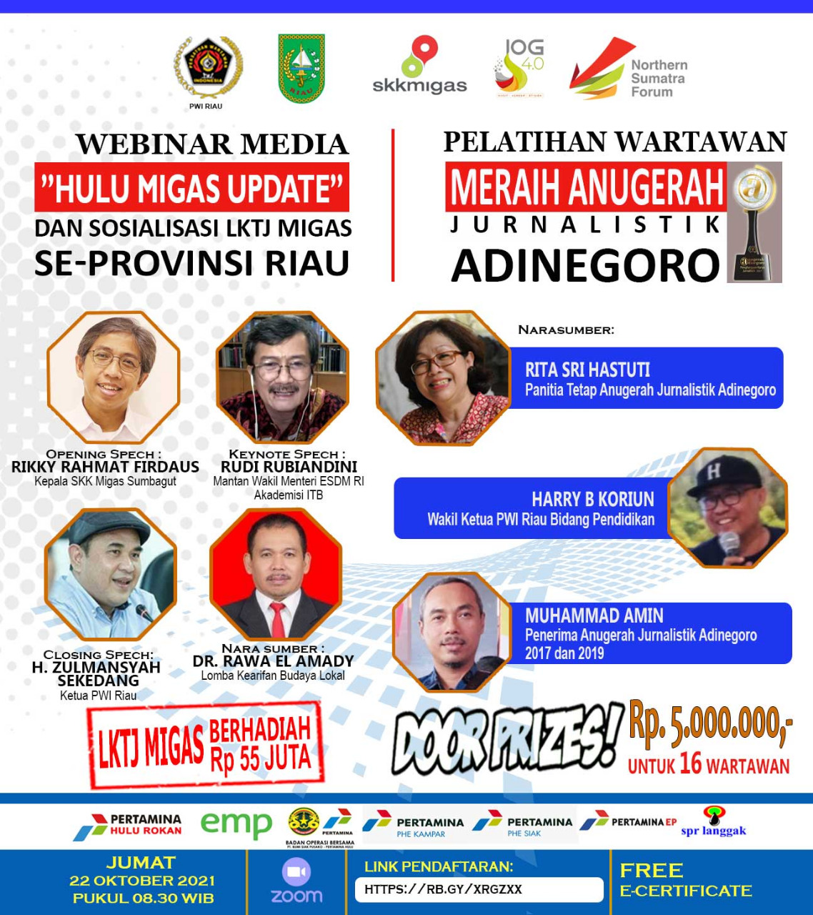 PWI Riau dan SKK Migas Gelar Webinar Media dan Pelatihan Wartawan