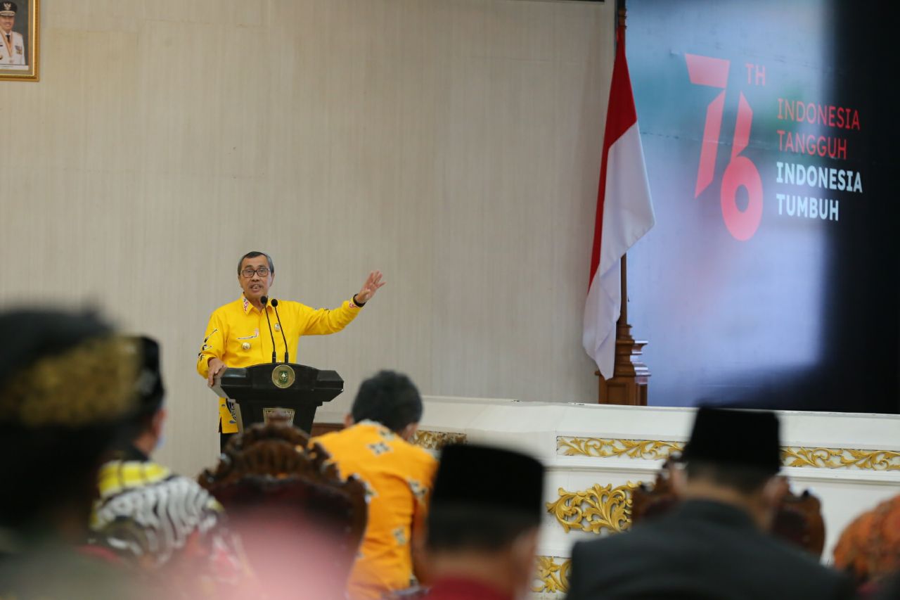 Silaturahmi Bersama Paguyuban, Gubri Ajak Sukseskan Vaksinasi Covid 19