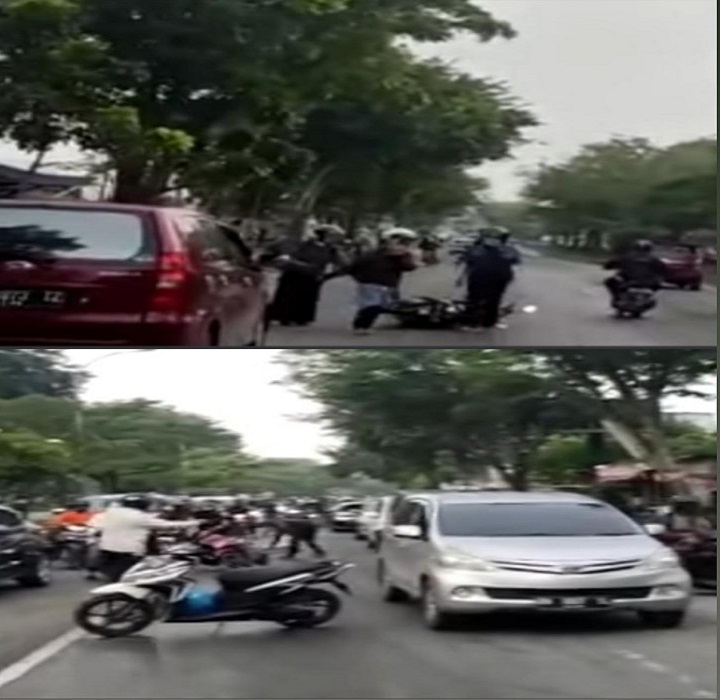 Tiba-tiba Kendaraan Jatuh, Ada Apa di Jalan Ariffin Ahmad?