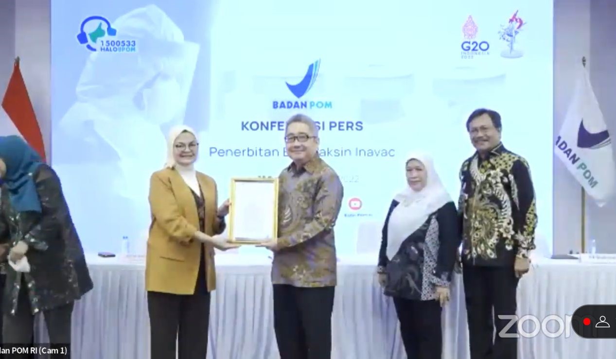 BPOM Terbitkan EUA Inavac, Vaksin Karya Anak Bangsa