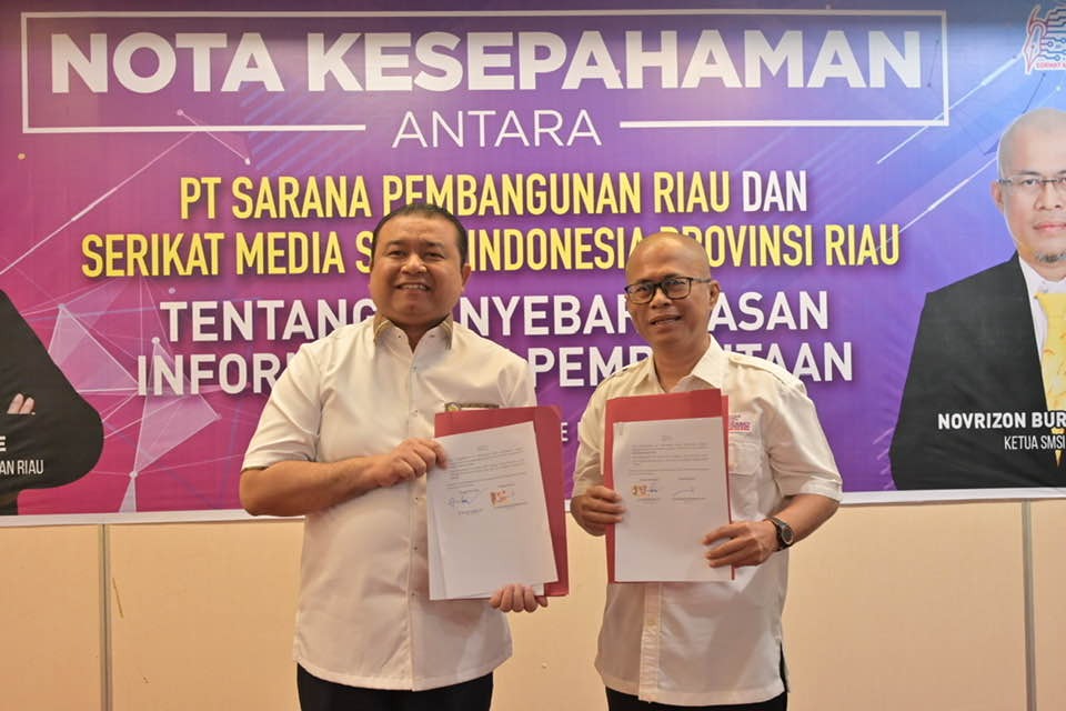 SMSI Riau-PT SPR Tanda Tangani MoU Kerja Sama Publikasi dan Penguatan Kelembagaan