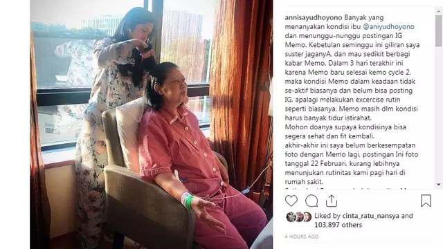 Usai Jalani Kemoterapi Cycle 2, Begini Kondisi Ani Yudhoyono
